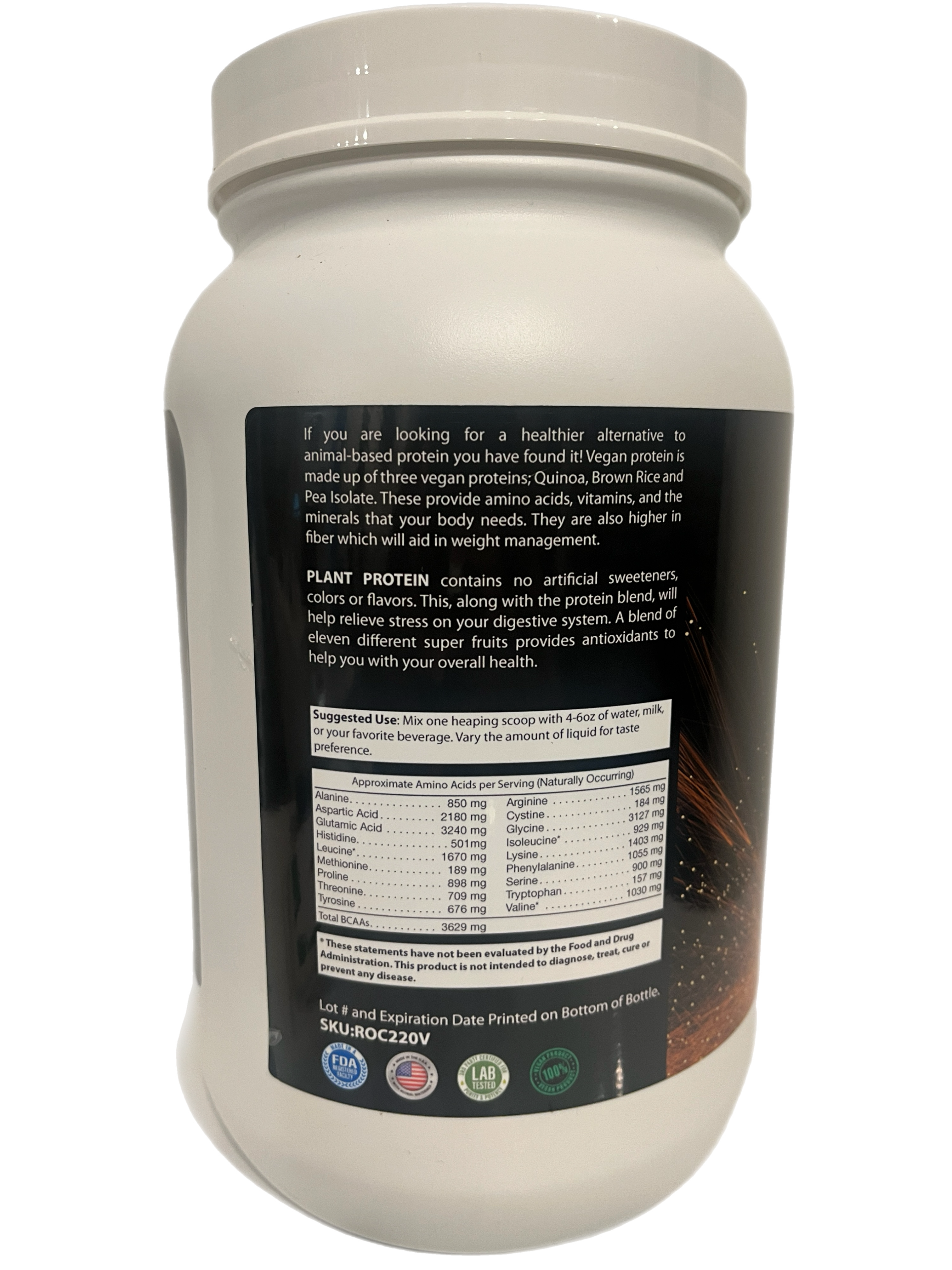 Champions Supplements Plant Protein Powder Chocolate Milkshake Flavor, 2LBS, 28 Servings, Serving Size 32g, 20g Protein, 2g Sugar 140 Calories