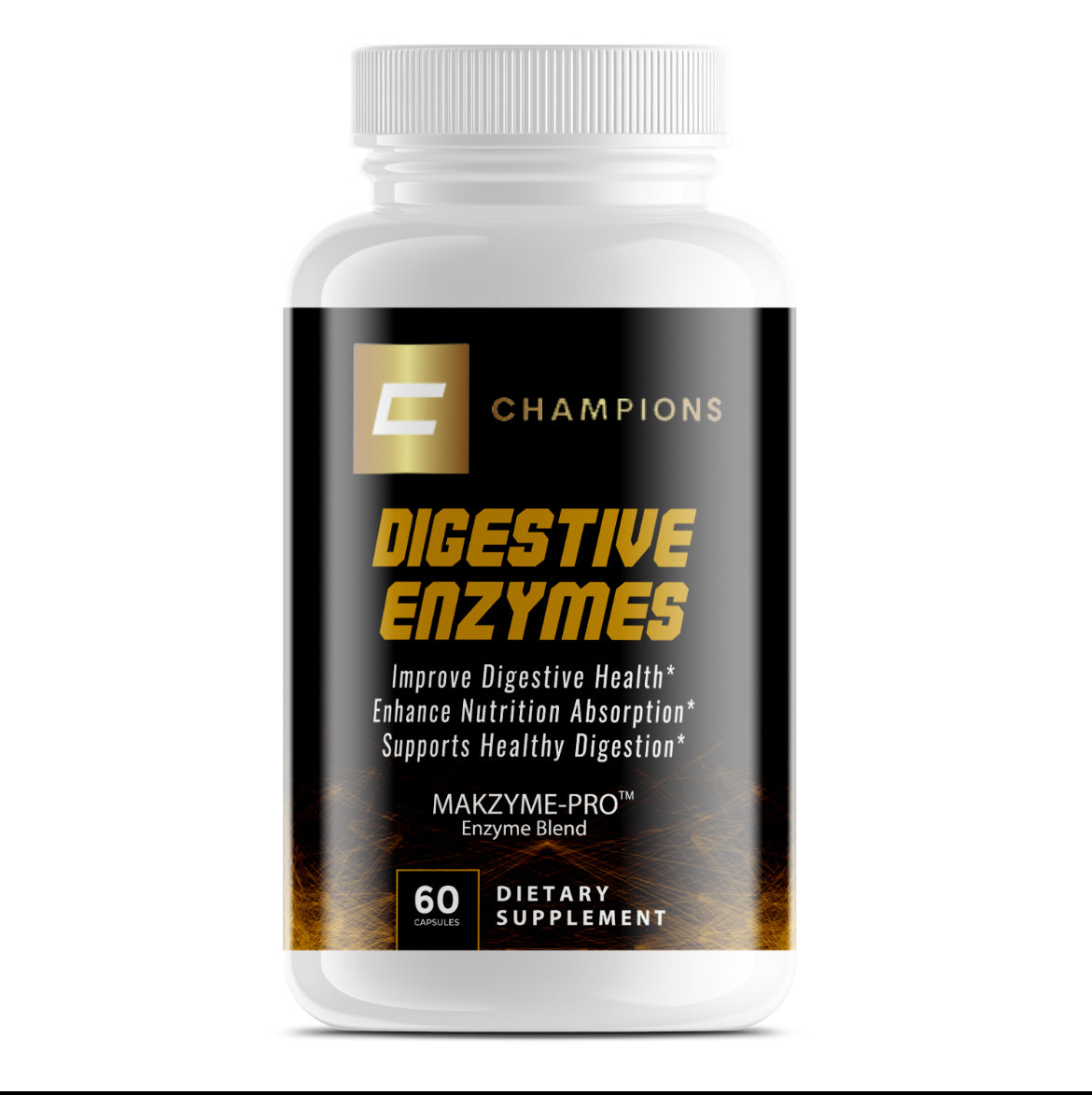 Champions Supplements Digestive Enzymes, 60 Servings, Serving Size 1 Capsule