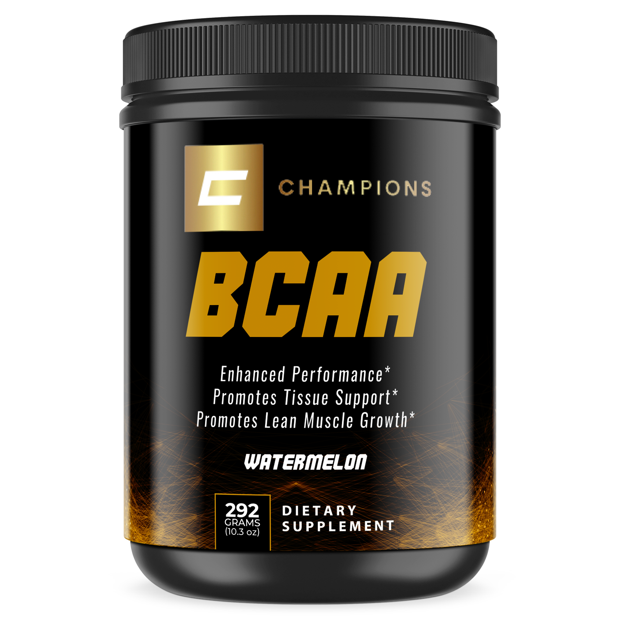 Champions Supplements BCAA, Pre or Post Workout, Watermelon Flavor, 292g, 45 Servings, Serving Size 6.5g,